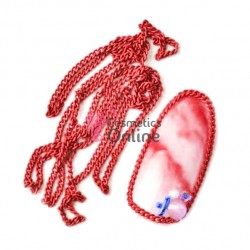 Lantisor Metalic pentru decor unghii 3D, LM019 Rosu